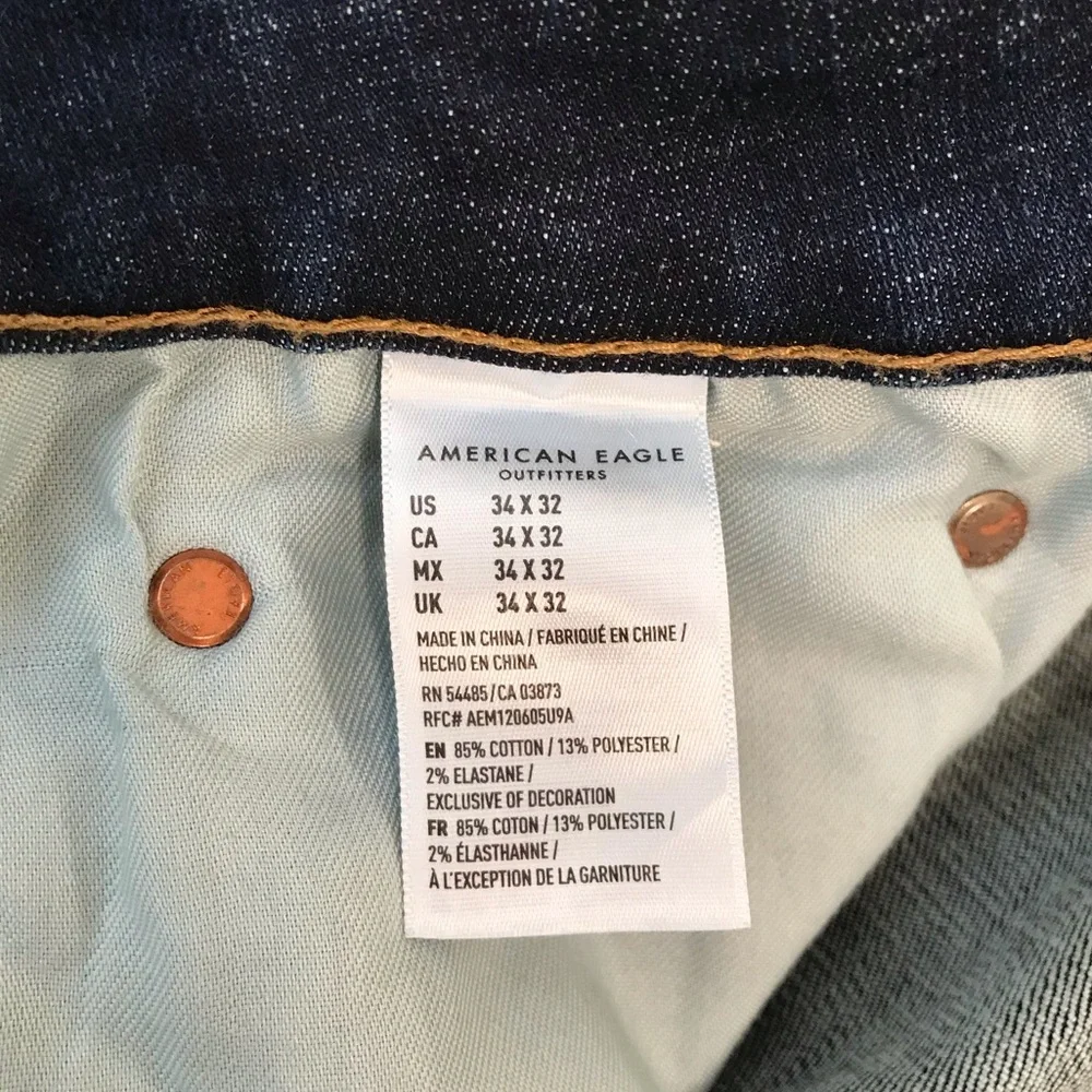 NWT Two Pair American Eagle Slim Straight Jeans 34x32